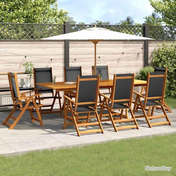 Salon de jardin 7 pcs avec coussins Gris R�sine tress�e