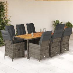 Salon de jardin 7 pcs avec coussins bois massif douglas