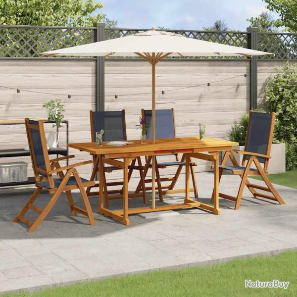 Salon de jardin 6 pcs avec coussins bois massif Douglas