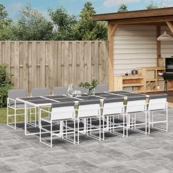 Salon de jardin 7 pcs avec coussins taupe bambou