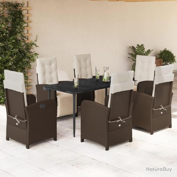 Salon de jardin avec coussins 13 pcs beige r�sine tress�e