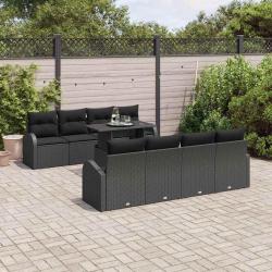 Ensemble &agrave; manger jardin et coussins 7 pcs gris rotin