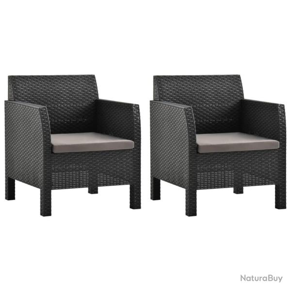 Salon de jardin 5 pcs avec coussins noir r�sine tress�e acacia