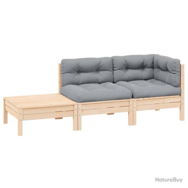 Chaises de jardin lot de 6 et coussins taupe Bois teck massif