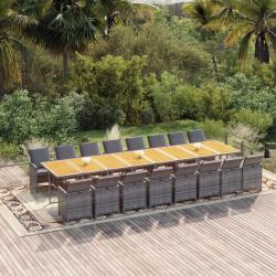 Ensemble de canap&eacute; de jardin 5 pcs Noir et Cr&egrave;me polyrotin