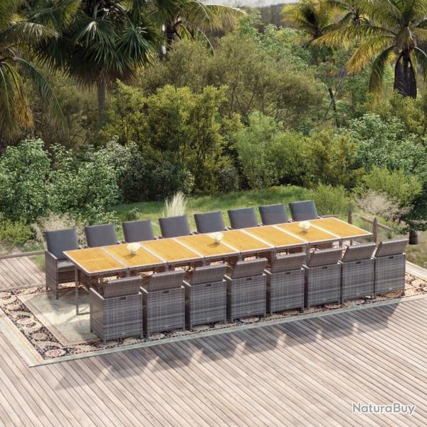 Ensemble de canap� de jardin 5 pcs Noir et Cr�me polyrotin