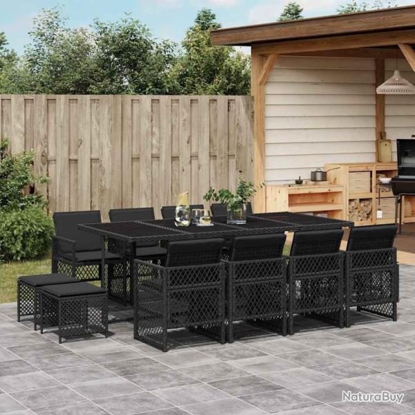 Ensemble de canap� de jardin 4 pcs Marron polyrotin