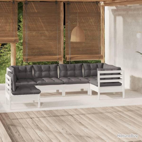Ensemble de canap� de jardin 8 pcs Noir et Cr�me polyrotin