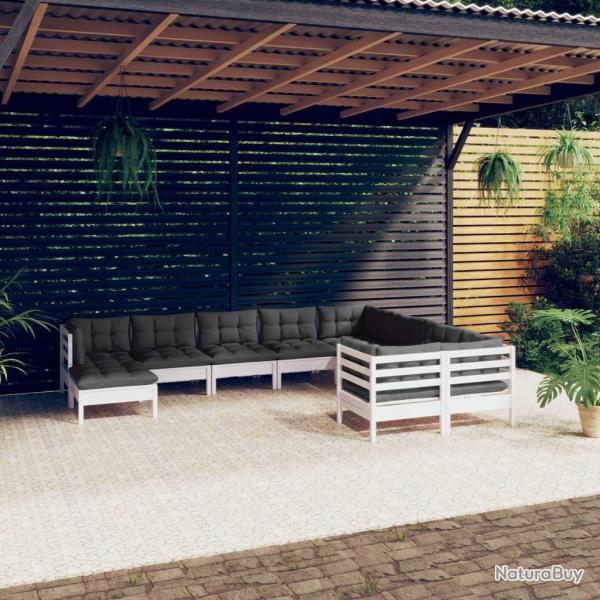 Ensemble de canap� de jardin 7 pcs Gris clair Poly rotin