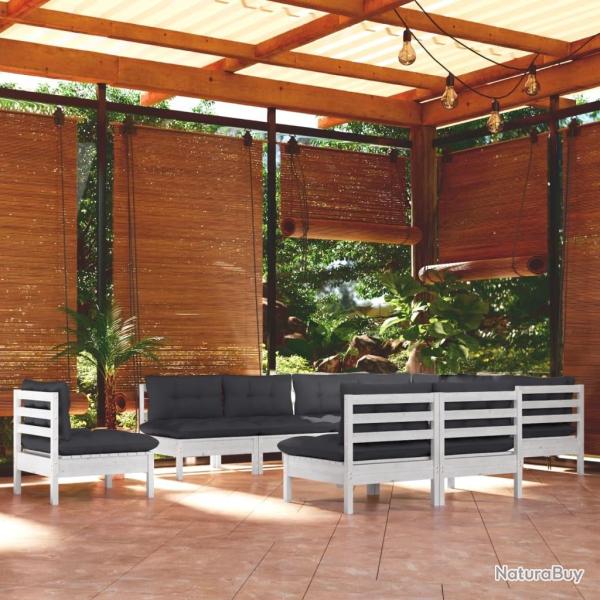 Ensemble de canap� de jardin 7 pcs Gris clair Poly rotin