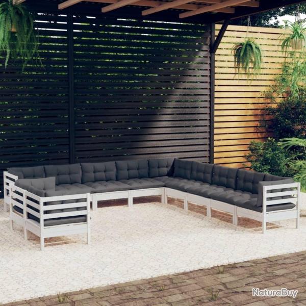 Ensemble de canap� de jardin 7 pcs Noir et Cr�me polyrotin