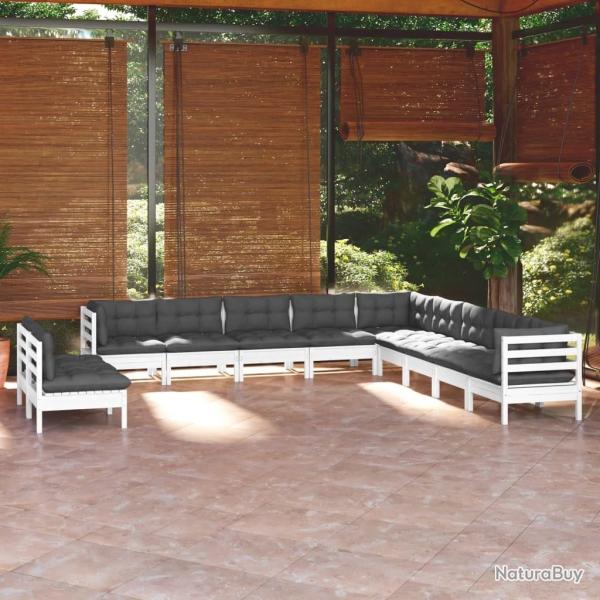 Ensemble de canap� de jardin 7 pcs Marron polyrotin