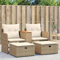 Ensemble de bistro de jardin 11 pcs coussins marron poly rotin