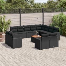 Ensemble &agrave; manger de jardin et coussins 7 pcs gris clair rotin