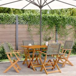 Ensemble de bar de jardin avec coussins 7 pcs marron poly rotin