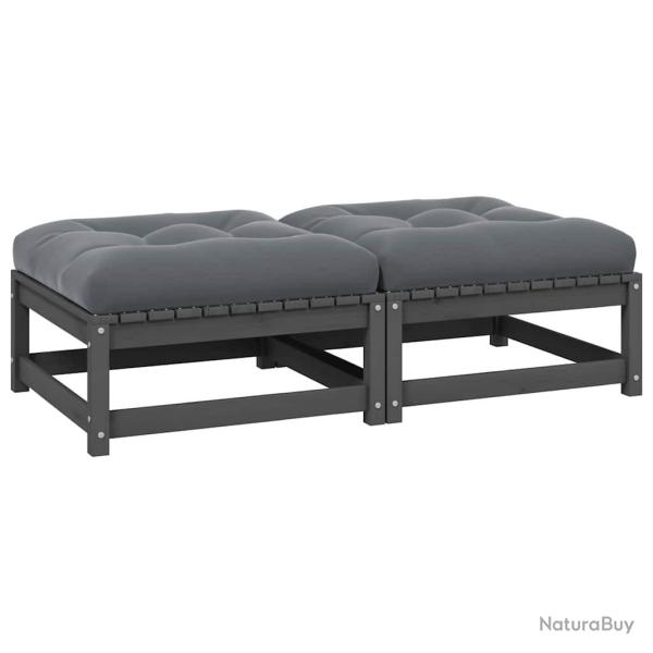 Ensemble � manger de jardin et coussins 7 pcs gris clair rotin