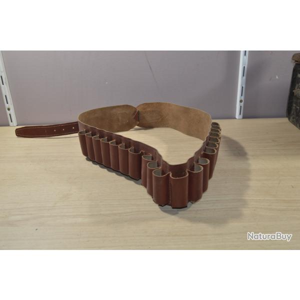 Cartouchi�re ceinturon chasse CAL 12/14/16 en cuir occasion (22)