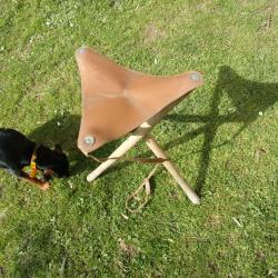 CHAISSE DE CHASSE CUIR BOIS
