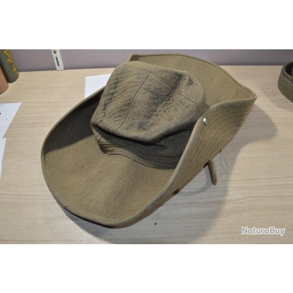 Beau chapeau de brousse arm�e fran�aise Indochine / Alg�rie  a restaurer (10)