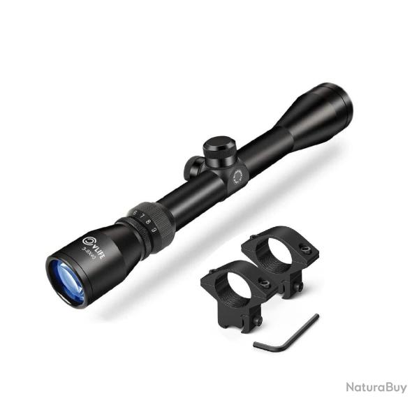 1� sans prix de r�serve - Lunette CVLife Foxspook 3-9x40 - Colliers 11mm (R�ticule Crosshair R4)