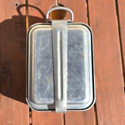 Lot de 4 Gamelles militaires 3 en 1 en aluminium.