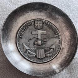 COUPELLE METAL ARGENTE - 3&deg; REGION MARITIME