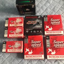 LIVRAISON OFFERTE  a saisir   lot   de cartouches solognac, winchester, plombs,2,4,5,6  cal 12