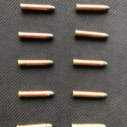 Un lot de 10 cartouches 6 mm extra long &agrave; percussion annulaire