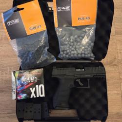 Walther PDP T4E + Interfaces point rouges + 100 PLB + 100 RUB + 10 cartouches de Co2