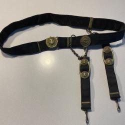 Ceinture vintage sovi&eacute;tique de poignard d'officier de marine, uniforme de d&eacute;fil&eacute; de guerre