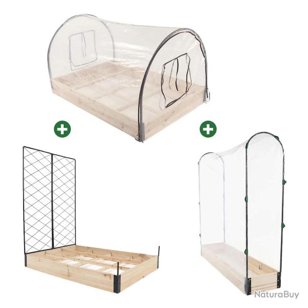 Lot de 3 carr�s potager en bois de sapin