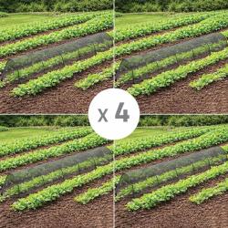 Lot de 4 Tunnels de protection pour potager maill&eacute; - 3 m