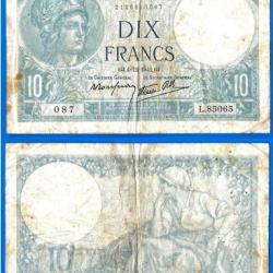 France 10 Francs 1941 Minerve Billet Franc Frs Frc Frcs