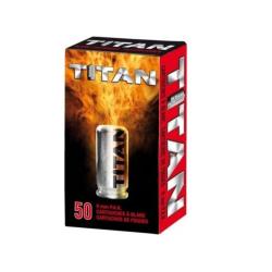 50 cartouches &agrave; blanc Titan 9mm PAK (Pistolet)