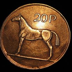 IRELANDE, piece de 20 P 1986 TTB diametre 27 mm