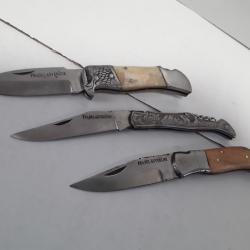 Lot x3 couteaux Pradel auvergne