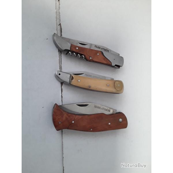 Lot x3 couteaux Pradel auvergne ab�m�s
