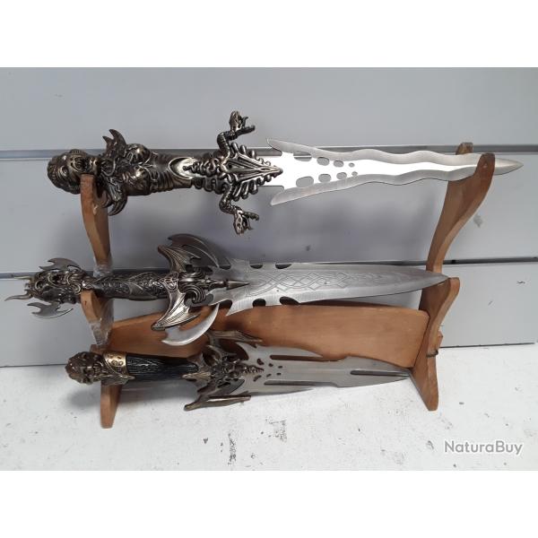 Lot x3 dagues fantaisie