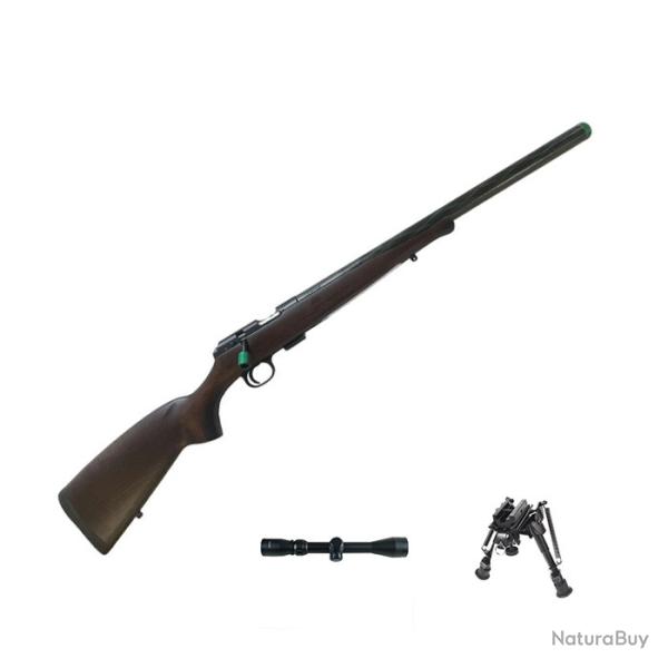 Express ! Carabine � verrou SAPL CZ 457 Adamantium verte - Cal. 22 LR / Pack CTMED