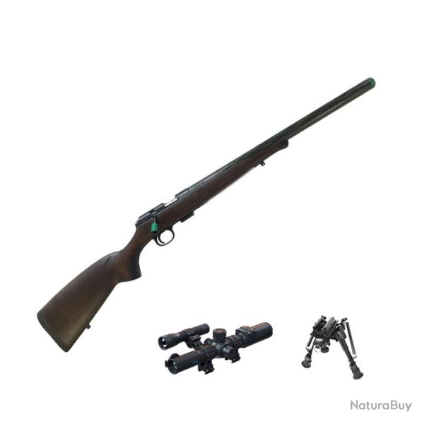 Express ! Carabine � verrou SAPL CZ 457 Adamantium verte - Cal. 22 LR / Pack CTPLUS