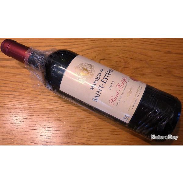 EXCELLENT VIN DU MARQUIS DE SAINT-ESTEPHE  ANNEE 2019 - 13,5% - 750m - CAVE DEGUSTATION COLLECTION