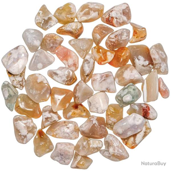 Pierres roul�es agate fleur - 2 � 3 cm - 50 grammes