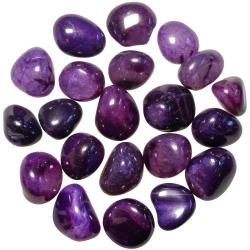 Pierres roul&eacute;es agate violette teint&eacute;e - 2 &agrave; 3 cm - Lot de 2