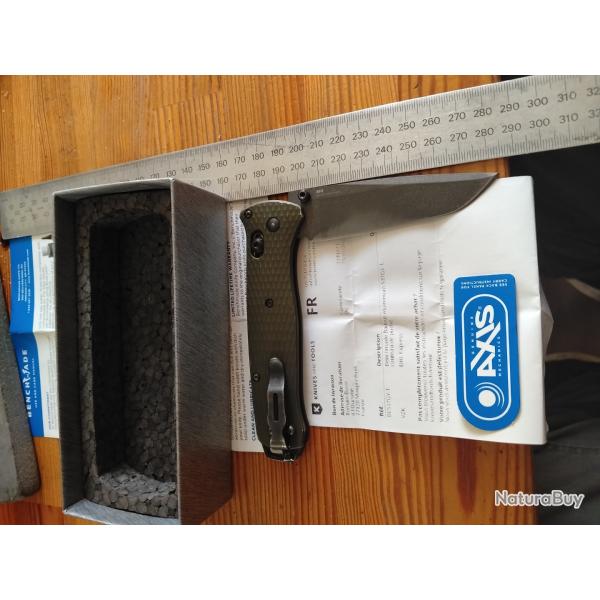 Couteau pliant Benchmade Bailout lame lisse olive Custom !