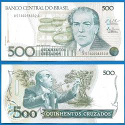 Bresil 500 Cruzados 1987 Neuf Villa Lobos Billet Cruzado