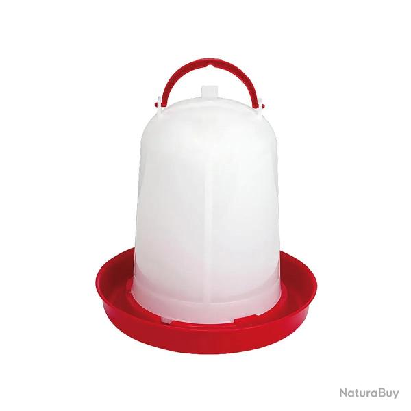 Abreuvoir sipho�de GAUN pour volailles - 1,5L rouge et blanc avec poign�e