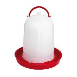 Abreuvoir sipho&iuml;de avec poign&eacute;e 5L pour volailles - Rouge et blanc