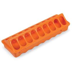 Mangeoire lin&eacute;aire &agrave; trous plastique 30 cm poussins et cailles - Orange GAUN