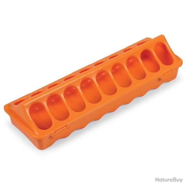 Mangeoire lin�aire � trous plastique 30 cm poussins et cailles - Orange GAUN