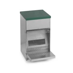 Mangeoire Tr&eacute;mie Anti-Nuisible Rooster 10kg - Acier Galvanis&eacute; Gris/Vert